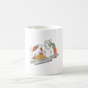 Best Friend Squad Dog Mom Boho Line Art Coffee Mug