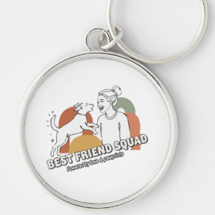 Best Friend Squad Dog Mom Boho Line Art Keychain