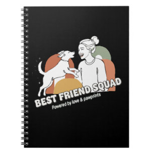 Best Friend Squad Dog Mom Boho Line Art Notebook
