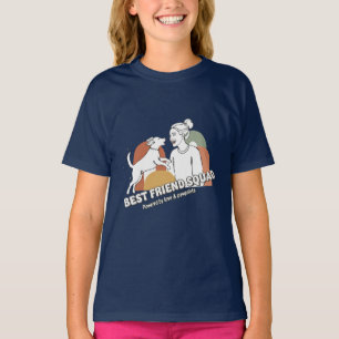 Best Friend Squad Dog Mom Boho Line Art T-Shirt