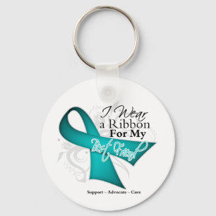 Best Friend - Teal Ribbon Awareness Keychain