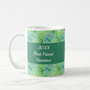 Best Friend Vacation Artistic Green Girls Trip Coffee Mug