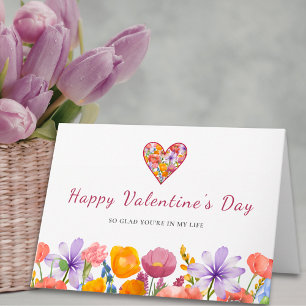 Best Friend Valentine’s Day - Floral Heart Flower Card
