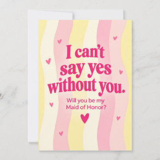 Best friend wedding proposal - Maid of Honour Card