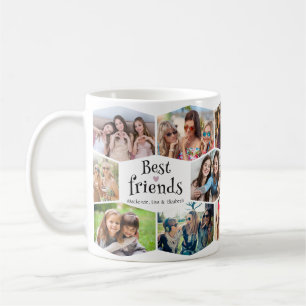 Best Friends 14 Photo Collage Hexagon Pattern Coffee Mug