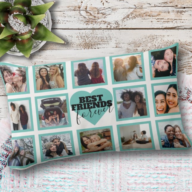 BEST FRIENDS 14 Photo Collage Throw Pillow (Creator Uploaded)