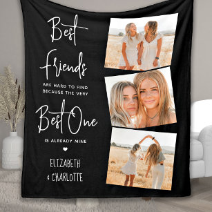 Best Friends 3 Photo Personalized Friendship Fleece Blanket