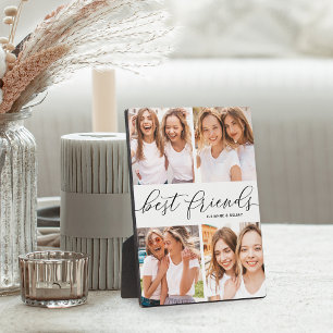 Best Friends 4 Photo Collage & Custom Text Plaque