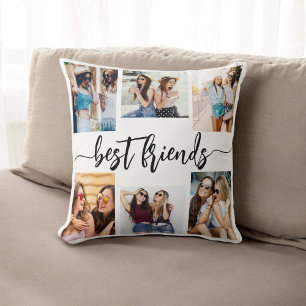 Best Friends 6 Photo Collage Keepsake Throw Pillow