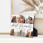 Best Friends 6 Photo Collage Plaque<br><div class="desc">Commemorate a friendship with this beautiful photo collage plaque featuring 6 favorite photos, with “best friends” in the center in black hand lettered calligraphy script lettering.</div>