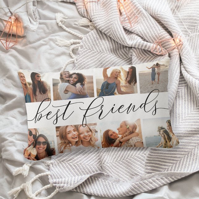 Best Friends | 8 Photo Collage Lumbar Pillow (Creator Uploaded)