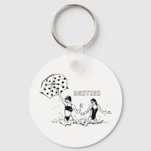 Best Friends at the Beach Keychain