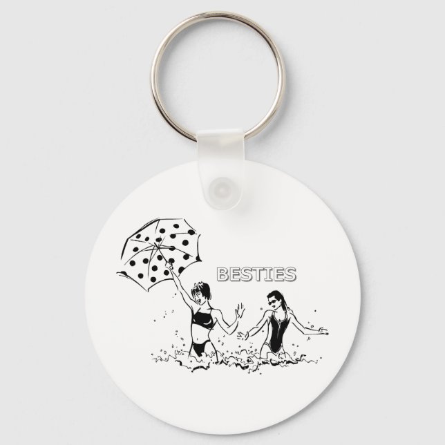 Best Friends at the Beach Keychain (Front)
