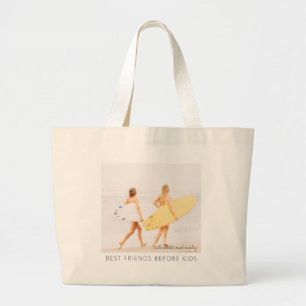 Best Friends Before and After Kids Modern Photo Large Tote Bag