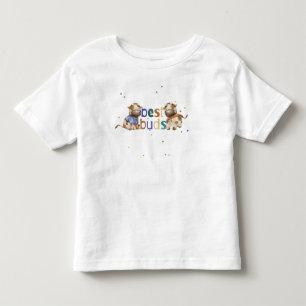 Best friends, best buds cute cow character toddler t-shirt