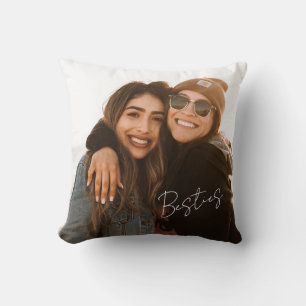 Best Friends Bestie Girly Photo Throw Pillow