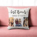 Best Friends Besties 3 Photo Collage Keepsake Throw Pillow<br><div class="desc">Celebrate your friendship with the Best Friends Besties 3 Photo Collage Keepsake Throw Pillow. This personalized pillow features a beautifully arranged collage of three cherished photos, capturing special moments with your besties. Crafted with care and high-quality materials, it adds a stylish and sentimental touch to any space. Perfect for birthdays,...</div>