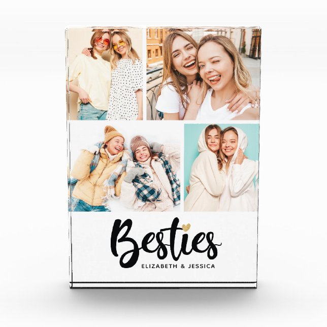 Best Friends Besties Photo Collage Block (Front)