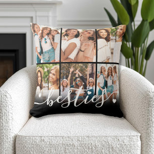 Best Friends Besties Photo Collage Throw Pillow