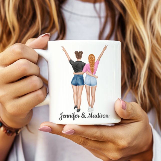 Best Friends BFF Besties Friendship Custom Name Coffee Mug (Creator Uploaded)