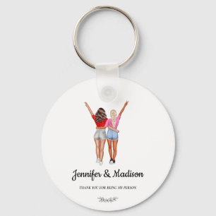 Best Friends BFF Besties Friendship Custom Name Keychain