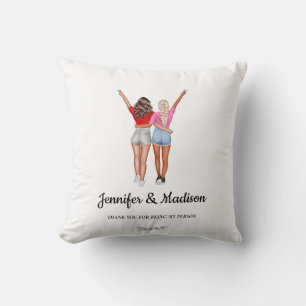 Best Friends BFF Besties Friendship Custom Name Throw Pillow