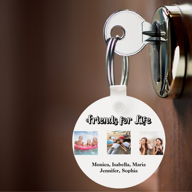 Best friends BFF photo names white Keychain (Creator Uploaded)