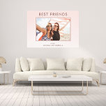 Best friends blush pink rose gold photo canvas print<br><div class="desc">A chic blush pink gradient background. Personalize and add your own photo of your best friend from a vacation,  party or special event.  The text: Best Friends is written with dark rose gold coloured letters. Perfect as a keepsake or as a birthday or Christmas gift.</div>