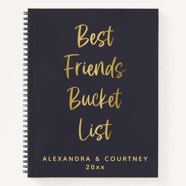 Best Friends Bucket List Adventure Personalized Notebook (Front)