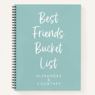 Best Friends Bucket List Personalized Pastel Blue Notebook