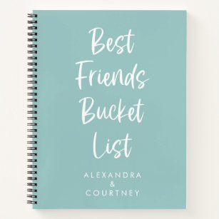 Best Friends Bucket List Personalized Pastel Blue Notebook