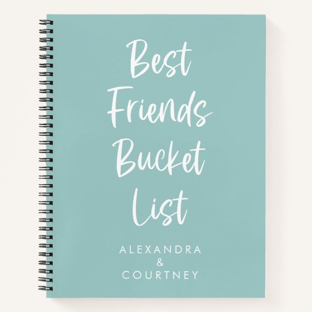 Best Friends Bucket List Personalized Pastel Blue Notebook (Front)
