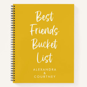 Best Friends Bucket List Personalized Yellow Notebook