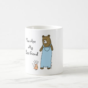 Best Friends Cat and Bear Coffee Mug