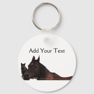 Best Friends Cat and Horse Cuddle Up Keychain