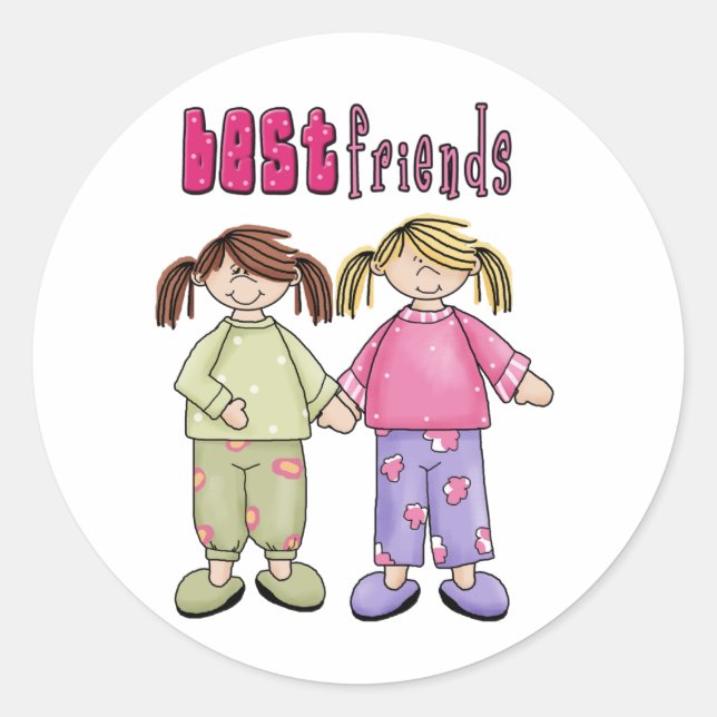 Best Friends    Classic Round Sticker (Front)