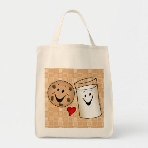 Best Friends, Cookies Love Milk Grocery Tote Bag
