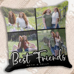 Best Friends Cool Friendship Photo Collage Throw Pillow<br><div class="desc">Celebrate your best friend and friendship with a custom photo collage keepsake pillow. Whether it's a birthday or Christmas , this best friends pillow is a wonderful gift that will be treasure for years to come. Pillow is double sided so you can do different photos on each side . Front...</div>