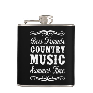 Best Friends, Country Music, Summer Time Hip Flask