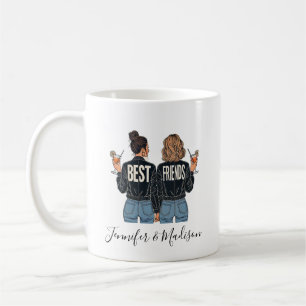 Best Friends Custom Hair BFF Besties Friendship Co Coffee Mug