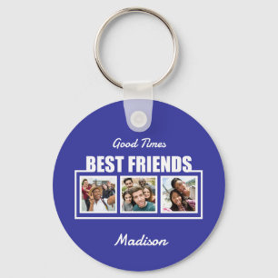 Best Friends custom name, photos & colour Keychain
