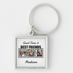 Best Friends custom name, photos & colour Keychain