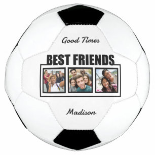Best Friends custom name, photos & colour Soccer Ball