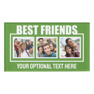 Best Friends custom photos, text & color Name Tag