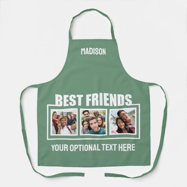 Best Friends custom photos, text & colour Apron (Front)