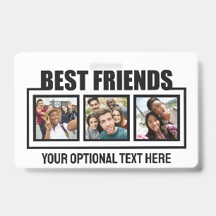 Best Friends custom photos, text & colour Badge