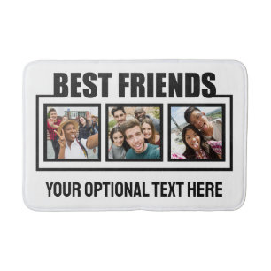 Best Friends custom photos, text & colour Bath Mat