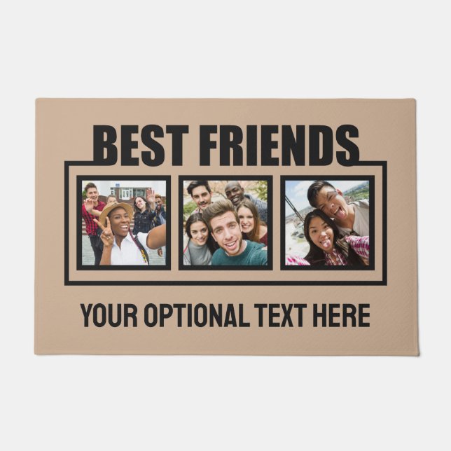 Best Friends custom photos, text & colour Doormat (Front)