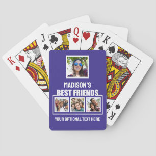 Best Friends custom photos, text & colour Playing Cards