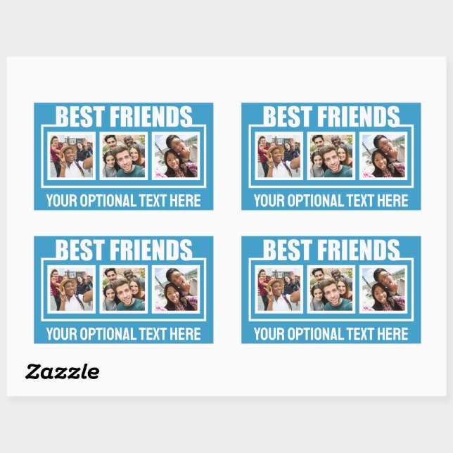 Best Friends custom photos, text & colour Sticker (Sheet)